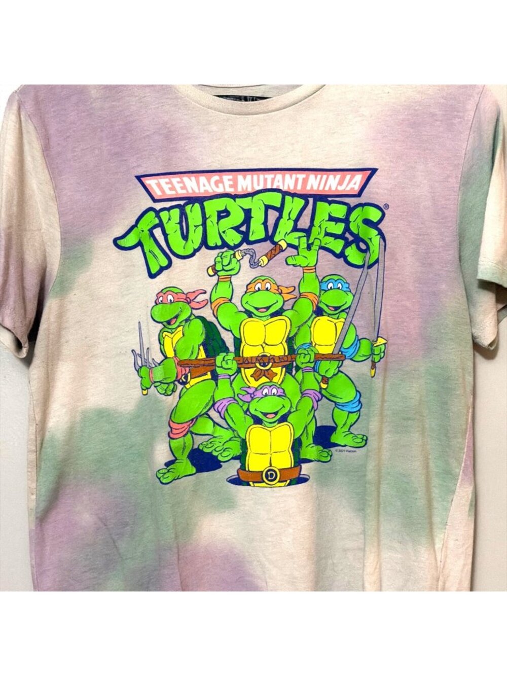 Vtg Teenage‎ Mutant Ninja Turtles Tie-Dye Graphic Tee Old Navy Medium